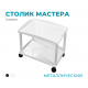Столик мастера (металлический), 2 полки, белый