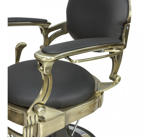 Кресло мужское барбер Ричард полированный каркас медного цвета