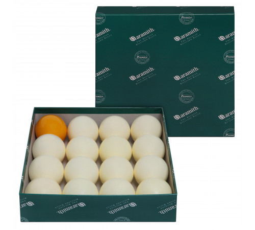 Шары Aramith Premier Pyramid без номеров Ø68 мм Желтый биток