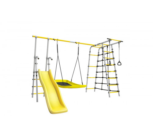 Детский спортивный комплекс для дачи ROMANA Богатырь Плюс - 2 (желтый/серый)