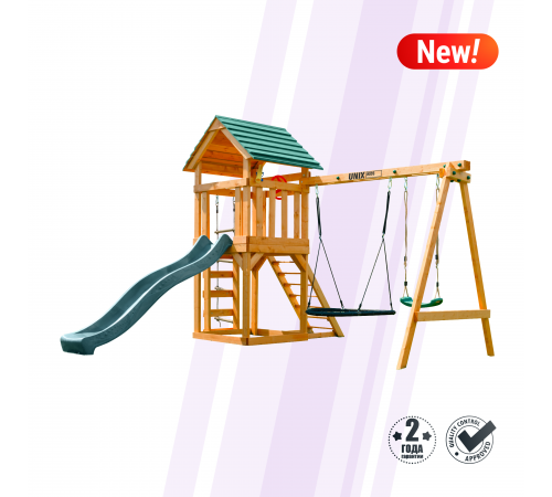 Детский игровой комплекс UNIX Kids (6 in 1) Dark Green