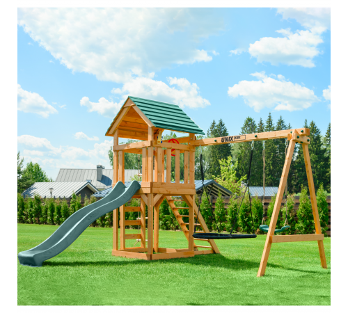 Детский игровой комплекс UNIX Kids (6 in 1) Dark Green