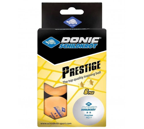 Мяч для настольного тенниса 2* Prestige, оранжевый, 6 шт