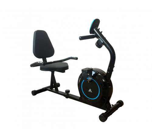 Велотренажер DFC B504R магнитный (черный корпус, голубая полоса)