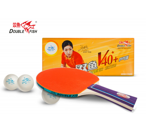 Мячи для н/т Double Fish 1* Volant (10 шт/упак.) р-р.40+